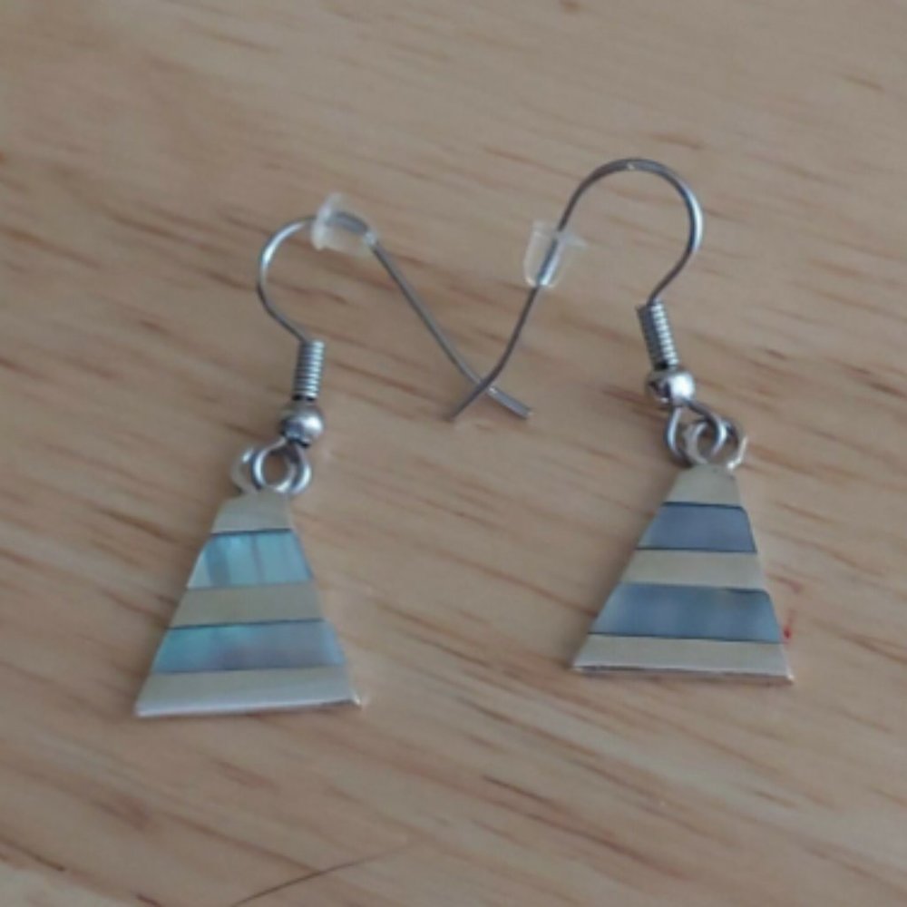 Sterling Silver Mother of Pearl Dangle Earrings